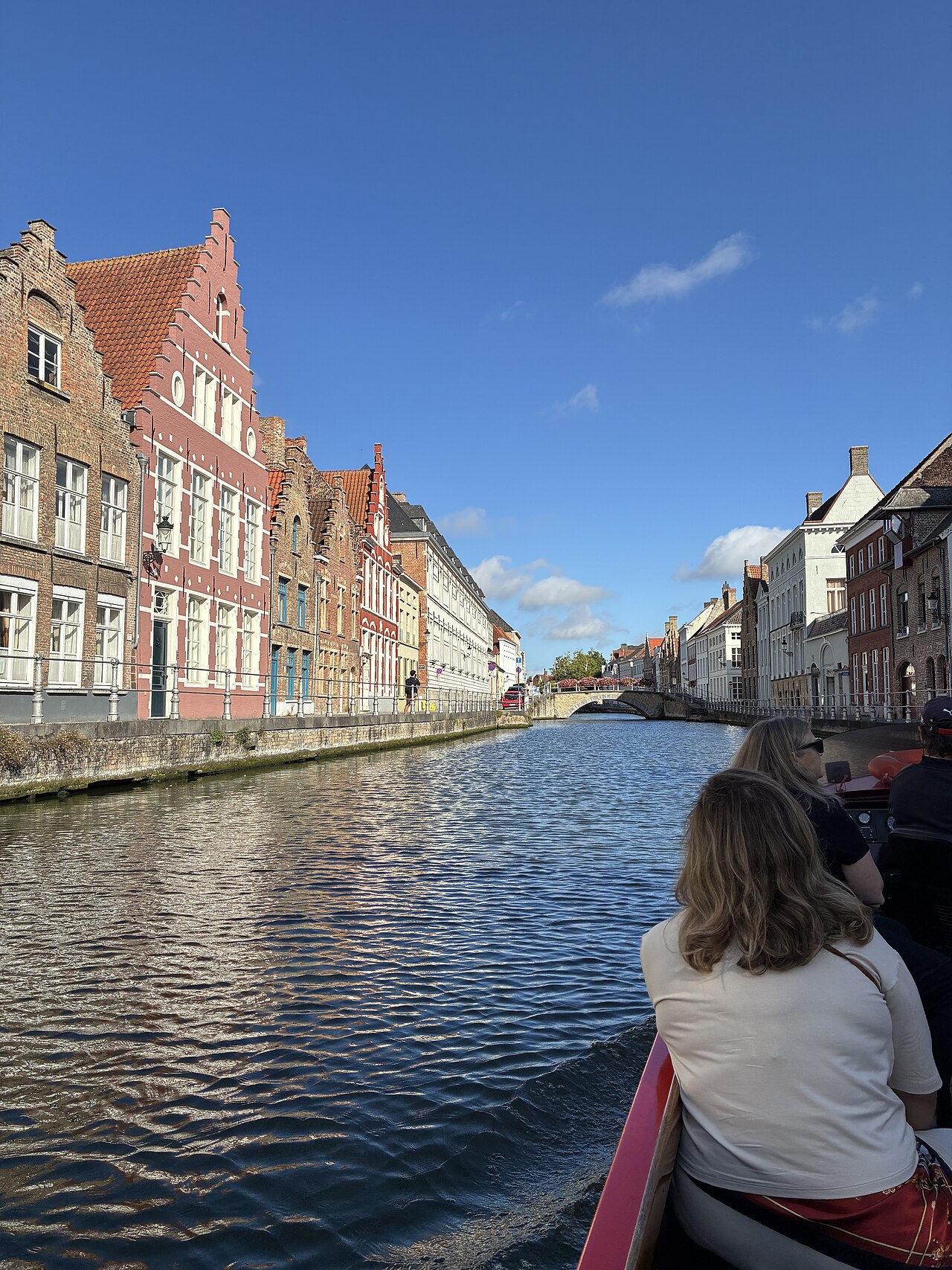 Canal boat tour through medieval Bruges, Belgium